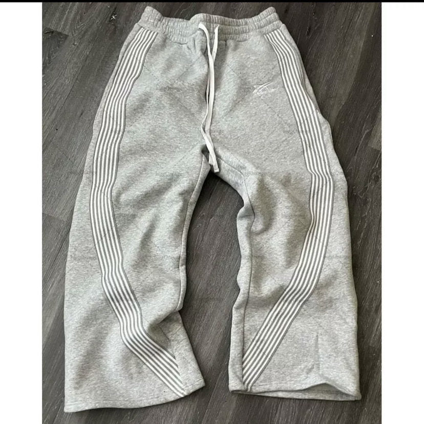 Striped Fleece-Lined Hoodie Pants Moodwear